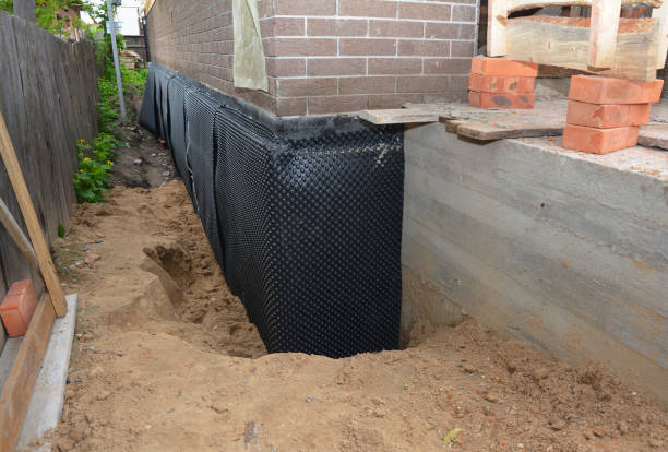 SJ Waterproofing Pros technician performing targeted Exterior Waterproofing assessment in Succasunna, NJ